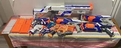 Nerf Bundle 9 Guns 42 Darts In Magazine Elite Retaliator 2 X Disruptor Strongarm • $145