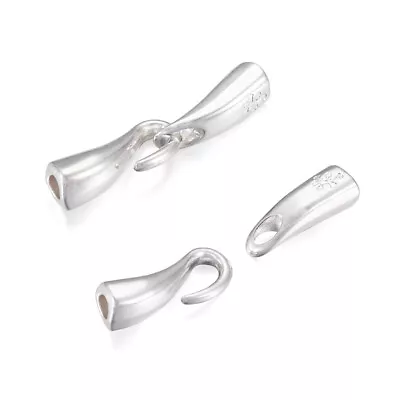 5sets Alloy S Hook Eye Clasps Hook Silver Cord End Connector 46x8mm • £4.31