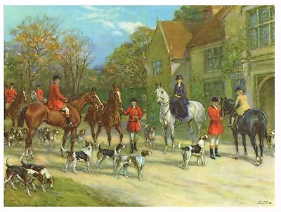 Vintage Art Print Fox Hunting Horse C1950 Dogs Foxhound Equestrian Beagles  • $6.95