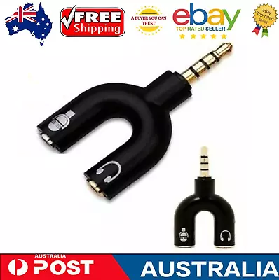 Headphone Splitter Gold Plated To Headset Jack Plug Y Adapter Phone Laptop 3.5mm • $7.49