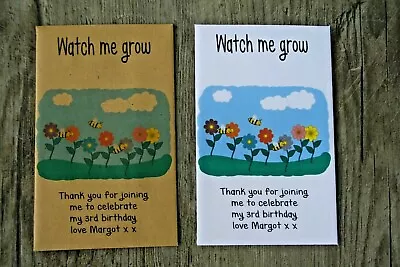 £5.99 • Buy 15 Personalised Sunflower Seed Packets Birthday Party Bag Favours Any Age Filler