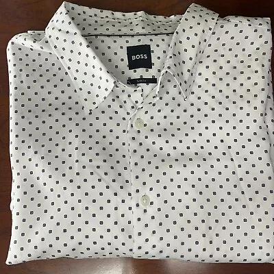 HUGO BOSS Men’s Slim-Fit Button Down Shirt Stretch Jersey Size 3XL Retail $138 • $39.80