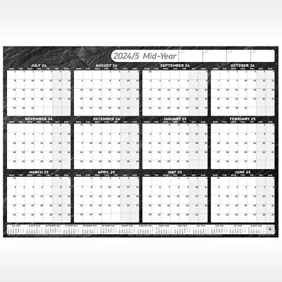 2024/2025 Mid-Year Planner Annual Wall Chart 12 Months Academic Student Uni+Gift • £3.49