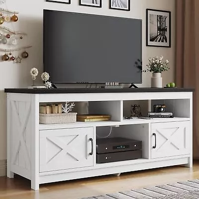 TV Stand With Power Outlets For Up To 65 Inch Entertainment Center Media Console • $129.99