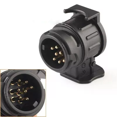 13 To 7 Pin Trailer Truck Electric Towing Converter Tow Bar Plug Adaptor Socket • £6.30
