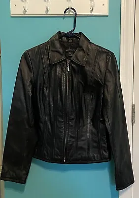 MODA International Women’s Black Leather Jacket Size Small • $54.99