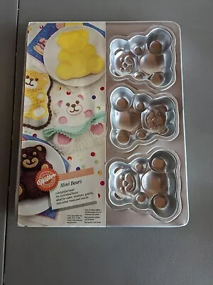 Vintage Wilton Mini Teddy Bear Cake Pan Specialty 6 Molds 2105-4497 Wilton 1991  • $14