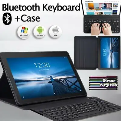 £12.94 • Buy Leather Tablet Stand Cover Case+Bluetooth Keyboard For Lenovo Tab E10/M7/M8/M10