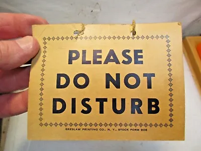 Vintage Breslaw Printing  Do Not Disturb  Doorknob Sign Card 5.25 X4   • $14.99