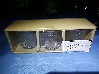 Votive Candle Holders Set Of 3 Glass Votive Or Tea Light New • $18