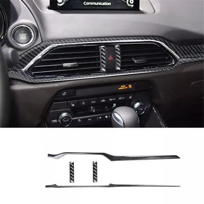 4Pcs Carbon Fiber Interior Dashboard Strip Cover Trim For Mazda CX-9 2016-2022 • $31.76