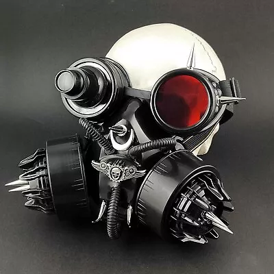 Punk Gothic Steampunk Gas Mask Respirator With Goggles Cosplay Costume Men/Women • $23