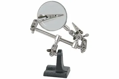 Heavy Duty Magnifier Glass With Three Handles Craft DIY Motherboard Hands-free • £8.99