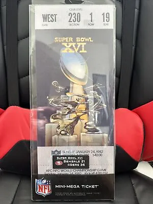 1982 Super Bowl XVI  49ers Vs Bengals Mini Mega Ticket • $39.99