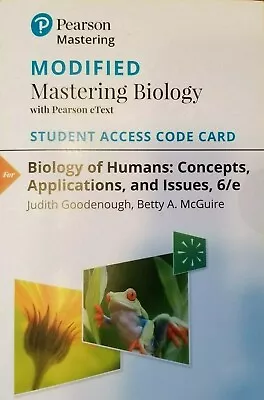 Pearson Modified Mastering Biology W EText: Biology Of Humans: Concepts Appicat • $99.99