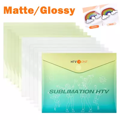 Clear HTV Vinyl Sublimation Sheets Glossy/Matte For Light-Colored Cotton Fabric • $9.99