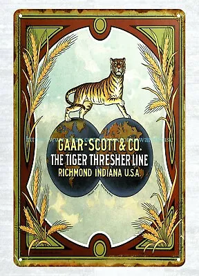 1910 Gaar Scott & Company Engine And Thresher Catalog Back Cover Metal Tin Sign • $18.88