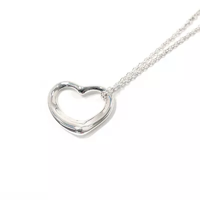 TIFFANY&Co. Necklace Pendant Open Heart Elsa Peretti Silver925 Women Jewellery • $184