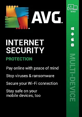 £10.99 • Buy AVG INTERNET SECURITY 2023, 1 Device 2 Years - LATEST VERSION With Full Support