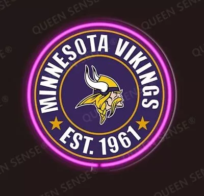 Minnesota Vikings EST 1961 Acrylic 12 X12  Neon Light Sign Lamp Beer Bar Decor • $79.78