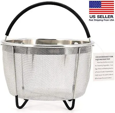 Stainless Steel Steamer Basket For Instant Pot 5/6 QT Silicone Wrapped Handle • $16.99
