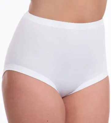 100% Cotton Interlock Cuff Leg Briefs  White 18/20 22/24 26/28 • £3.99