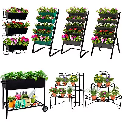 Raised Garden Bed Patio Grow Box Kit Elevated Vertical Vegetables Plant Stand • £38