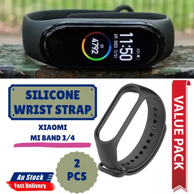 2x For Xiaomi Mi Band 4 3 Silicone Wrist Strap Replacement Smart Watch Bracelet • $9.89