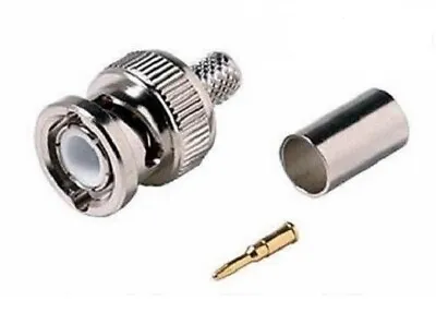 £6.99 • Buy Pack Of 20 BNC Crimp Male Plug Connector 3 In 1 For RG59 CCTV Coaxial Cable