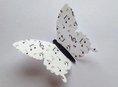 12 Music Notes Edible Rice Wafer Paper Butterflies Birthday Cake Cupcake Toppers • £3.55