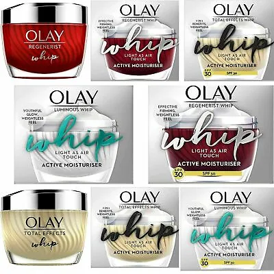 $24.64 • Buy Olay REGENERIST,LUMINOUS,TOTAL EFFECTS Whip Active Moisturiser CREAM , Choose