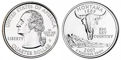 2007 D MONTANA STATE QUARTER  Choice Unc  From Mint Rolls • $1.95