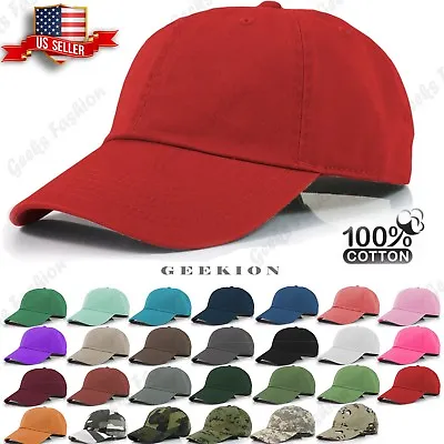 Plain Adjustable Military Solid Washed Cotton Polo Style Baseball Cap Caps Hat  • $7.99