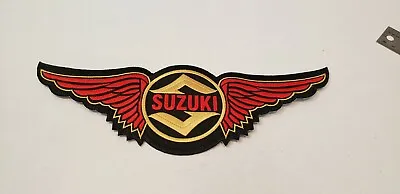 $13.44 • Buy Large Embroidered Patch Motorcycle Jacket Wings New 11 Suzuki Dirt Bike 