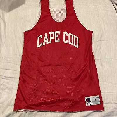 Vintage - Cape Cod - Champion - Red And White Reversible Tank Top - Men's Large • $24.99