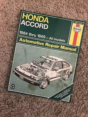 Haynes Repair Manual For Honda Accord 1998 Thru 1999  All Models • $12