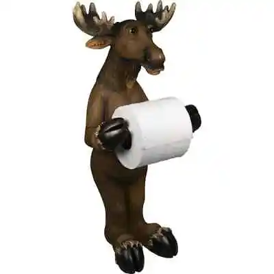 Standing Moose Toilet Paper Holder Stand Bathroom Decor Cabin Outdoorsy Gift Fun • $92.97