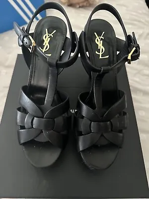 Yves Saint Laurent Tribute Strappy  Leather Heels Size 39 • $420