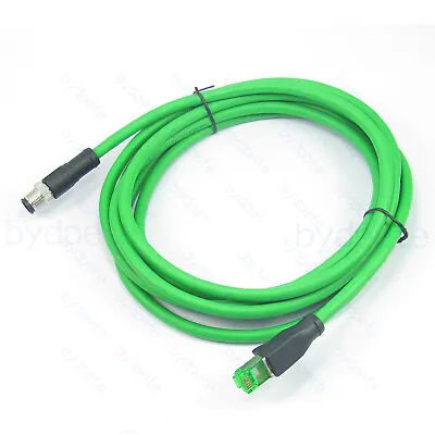 M12 Male To RJ45 D-coded Cable Profinet Shielded 22AWG Wire 30V 4A Fluke Tested • $39.48