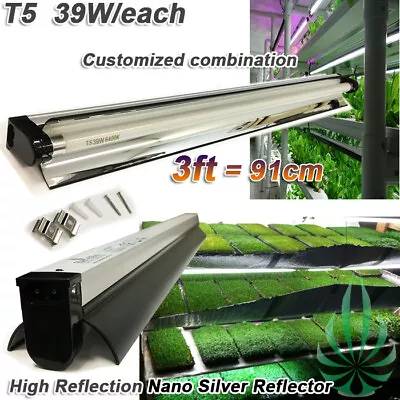 Hydroponics T5 Fluorescent Propagation Grow Light 3FT 39W 6400K Microgreen Light • $68