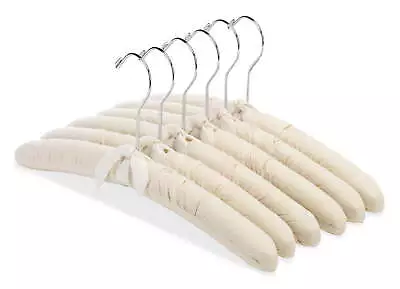 Whitmor Padded Metal Clothing Hangers W/ Swivel Hook 6 Pack Canvas For Adult Use • $14.28