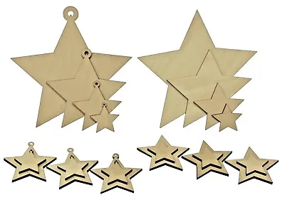 £6 • Buy Wooden MDF Stars Christmas Shapes Craft Blank Cut-out Plaque And Card Making 3mm