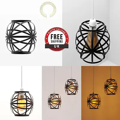Ceiling Light Shade Lampshade Easy Fit Metal Cage Pendant Lamp Shades Kitchen • £9.89