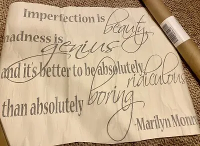Imperfection Is Beauty Madness Is Genius.. ~ Marilyn Monroe Vinyl Wall Decal • $14.80