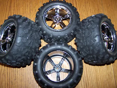 Fits Traxxas 49077-3 3.3 T-maxx Tires & 14mm 3.8 Wheels /Brushed E-maxx 4910 2.5 • $34.99