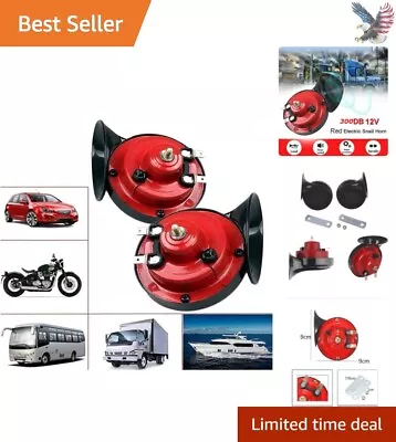 Red Motorcycle Snail Horn Pair - Corrosion-Resistant & Simple Setup For Safety • $21.99