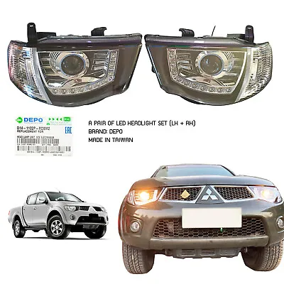 Depo Halo Projector Headlights Lamp For Mitsubishi Triton L200 Mn Ml 2005-2014 • $585