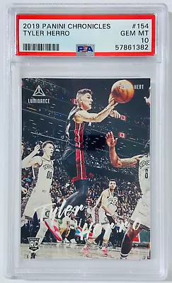 Tyler Herro - 2019-20 Panini Chronicles Luminance RC Rookie Heat #154 [PSA 10] • £42.83