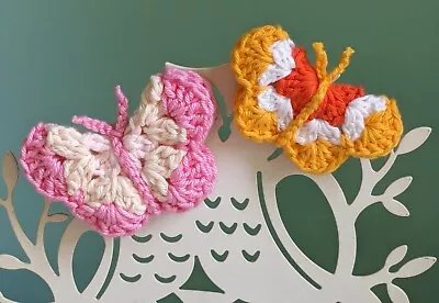 Two Hand Crochet Butterfly Fridge Magnets *Gifts*  • £6