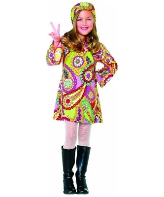 $19.99 • Buy 70's Hippie Groovy Girl Child Costume Small 4-6